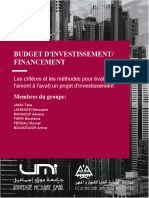 Budget D - Investissement Financement