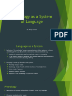 Phonology As A System of Language