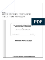 Working Paper Series: Using Informational Labeling To Influence The Market For Quality in Food Products