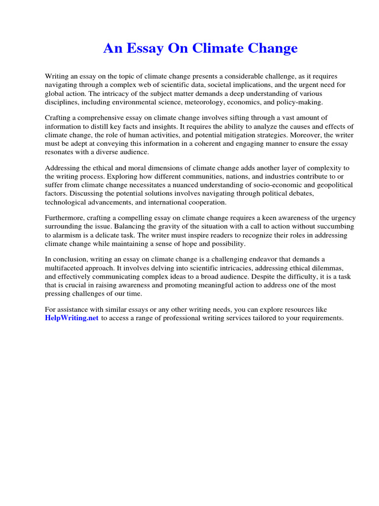 Writing a Comprehensive Climate Change Essay | PDF | Search And Seizure ...