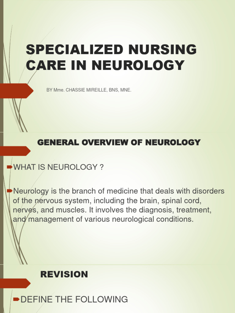 Specialized Nursing in Neurology Care | PDF | Neurological Disorders ...