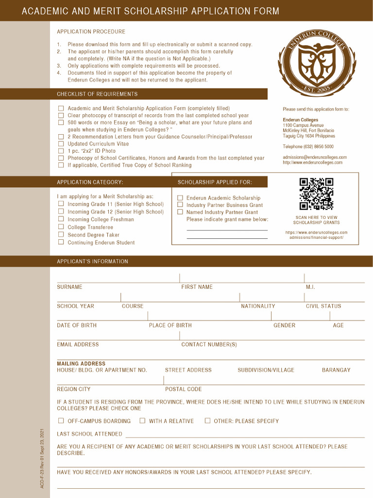Academic and Merit Scholarship v.2 1 | PDF