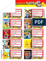 Etiquetas Escolares Pokemon Pikachu Editables Gratis