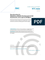 NTC 6434. Ropa de Protección. Requisitos y Métodos de Ensayo para La Ropa de Protección Contra Agentes Biológicos