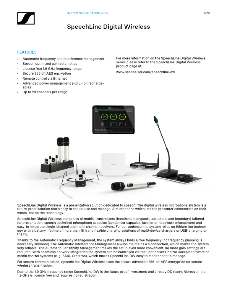 2022 11 SpeechLine Digital Wireless System Specification v3.2 EN | PDF ...