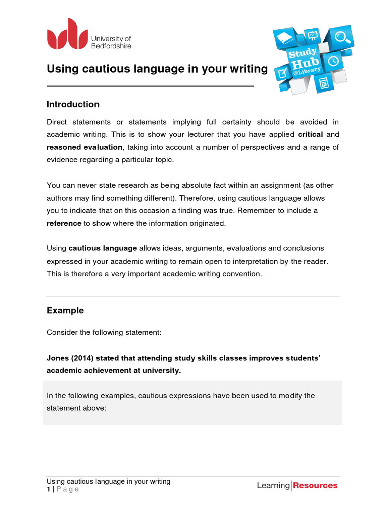 What Is Cautious Language In Academic Writing