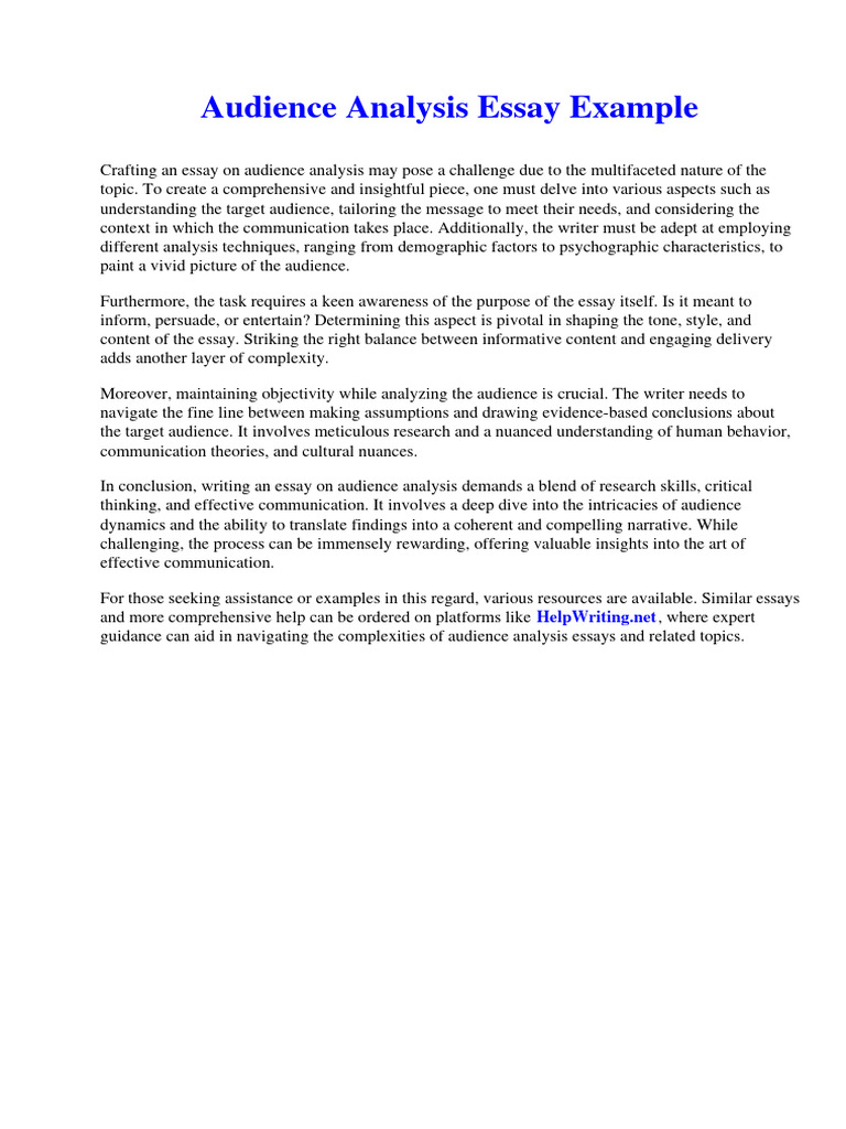 Audience Analysis Essay Guide | PDF | Plastic Surgery | Earthquakes