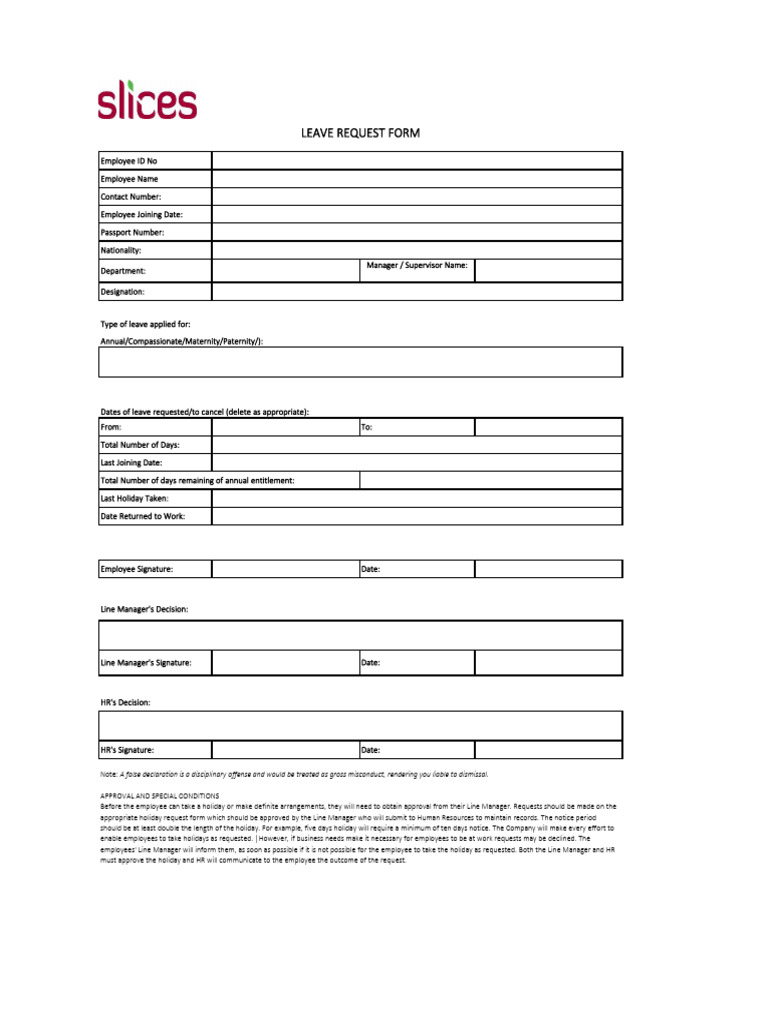 Leave Request Form R 170425 | PDF | Finance & Money Management