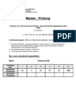 Master - Prüfung. Klausur Zur Vorlesung Und Übung Konzernrechnungslegung Nach HGB O. Univ.-Prof. Dr. Rer. Pol.