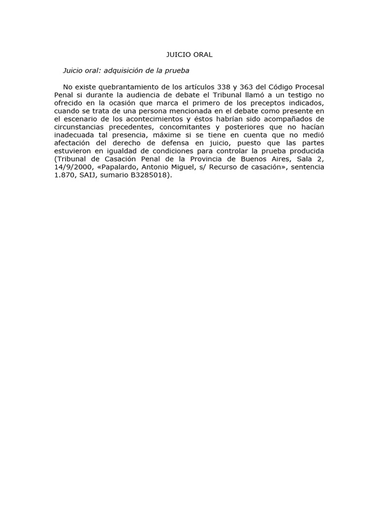 Juicio Oral | PDF