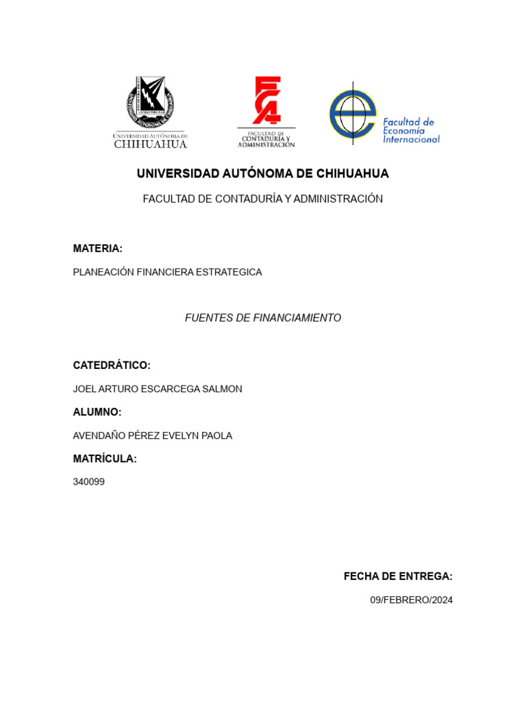 Fuentes de Financiamiento Empresarial y Personal | PDF | Bancos | Business