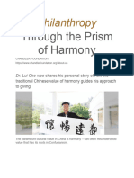 Philanthropy Through The Prism of Harmony
