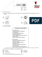 Prova Treino Formativo para Folha de Respostas 2 Ano