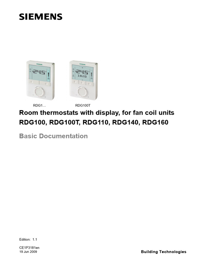 RDG100T Basic Documentation en | PDF | Thermostat | Electric Heating