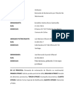 Demanda de Reclamacion de Filiacion No Matrimonial de Doña Geraldine.