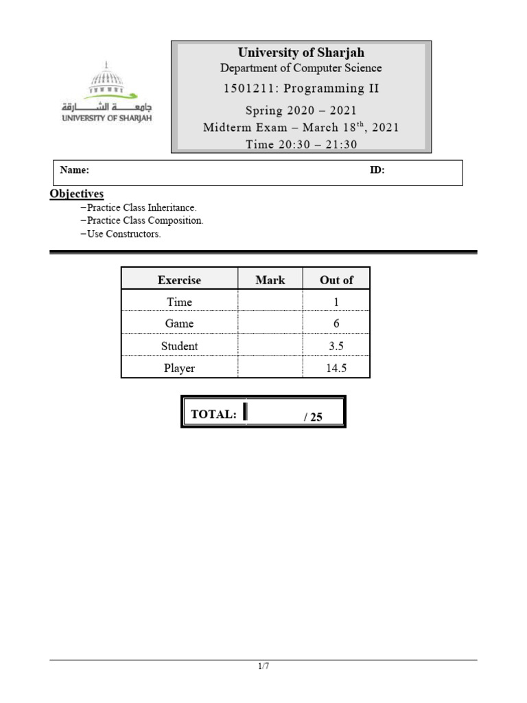 Exam | Download Free PDF | Object Oriented Programming | C++