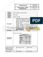 Ficha Tecnica - Arroz Deshidratado Goldkey