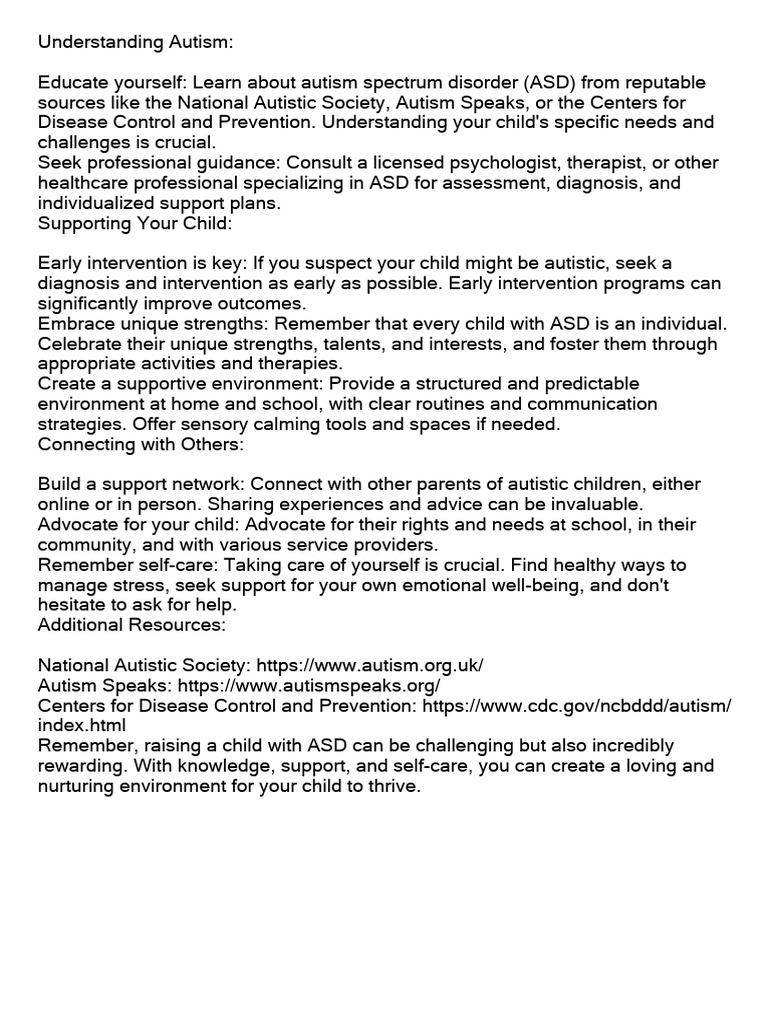 Parenting A Child With Autism | PDF | Self-Improvement | Wellness