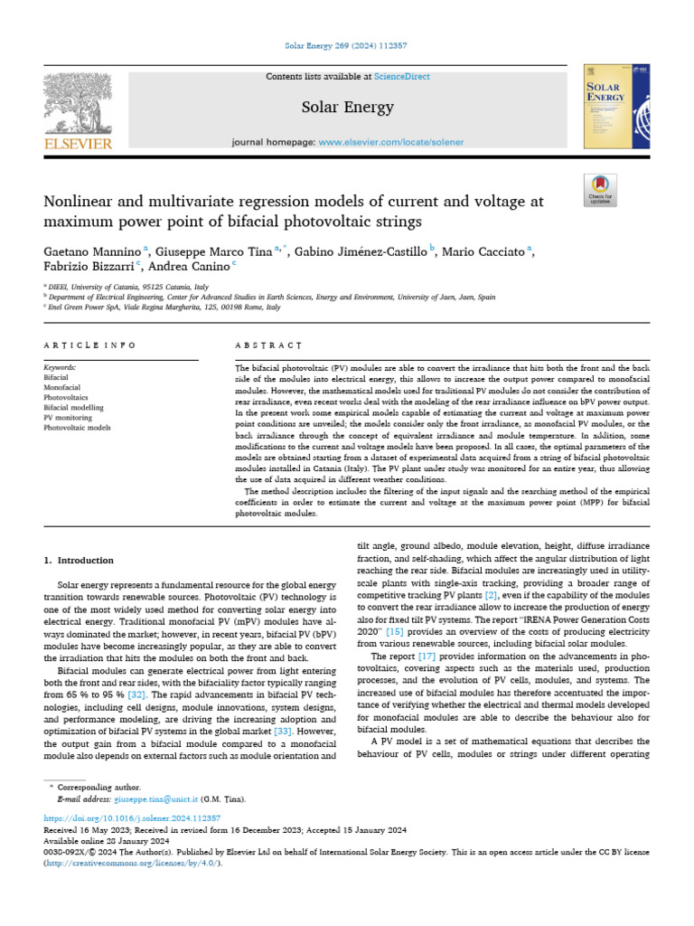 Bifacial PV Models & Performance Analysis | PDF | Solar Panel ...
