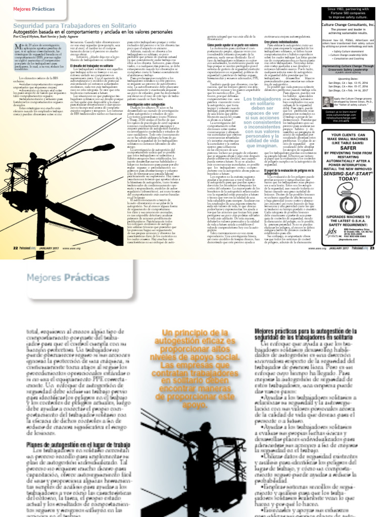 Seguridad para Trabajadores en Solitario | PDF | Comportamiento ...