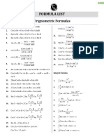 Formulas List - (Maths) - Sanjay Sir - Akash-1