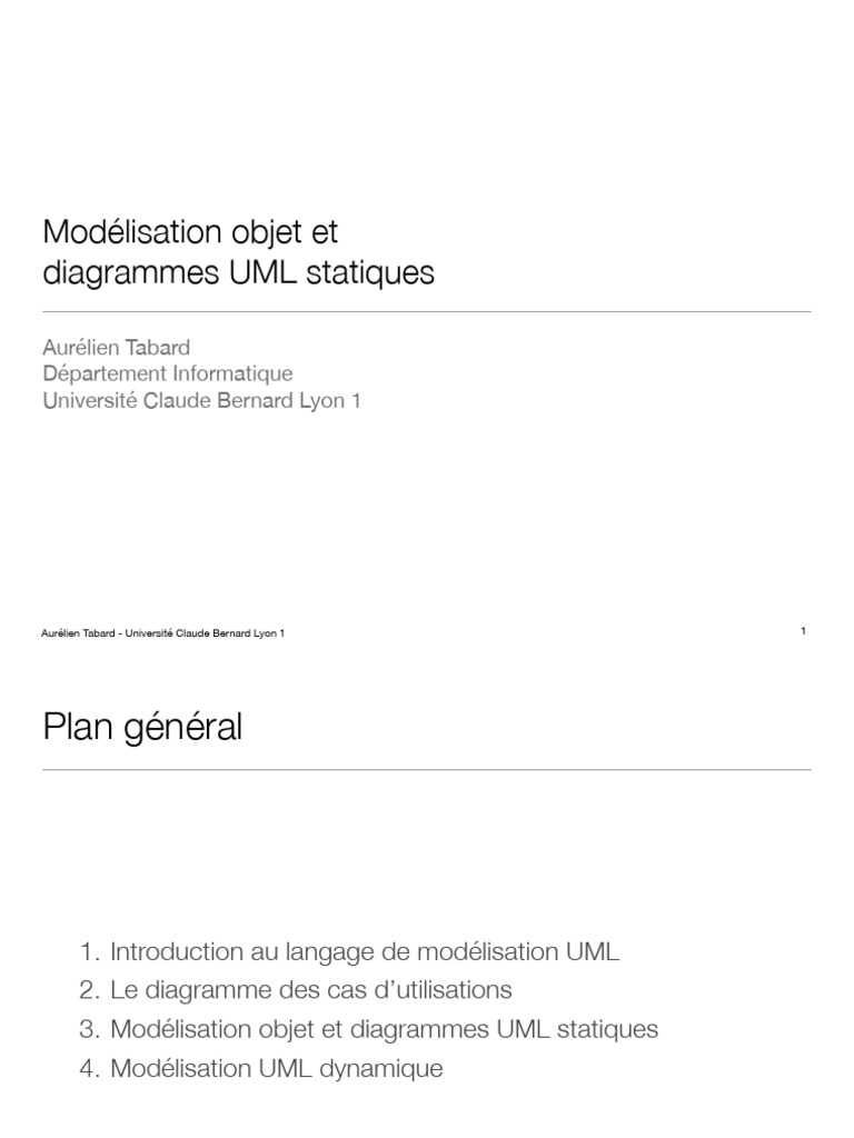 Modélisation Objet et UML Statique | PDF
