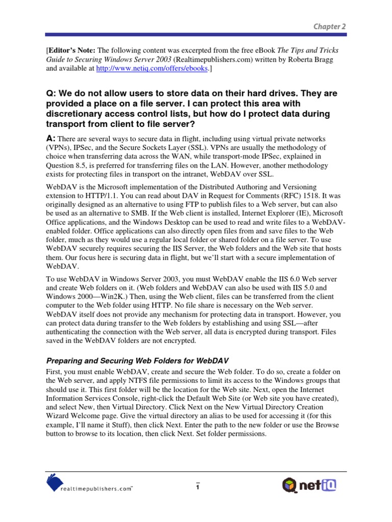 Securing Data Transfer with WebDAV SSL | PDF | Transport Layer Security ...