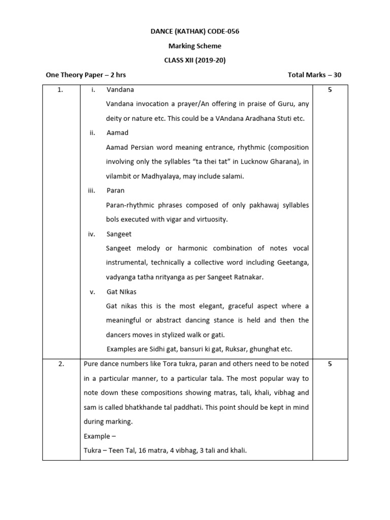 Kathak Ms Pdf Dances Performing Arts