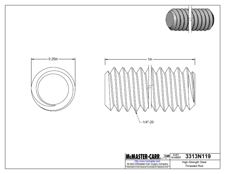 3313N119 - High-Strength Steel Threaded Rod | PDF