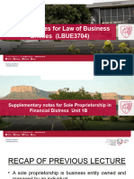 Supplementary notes for Sole Proprietorship in Financial Distress  Unit 1B