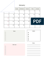 Pink and Grey Simple Floral Monthly 2024 Planner