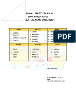 Jadwal Piket Kelas 4 2023-2024