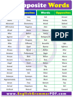 Opposite Words in English A To Z PDF