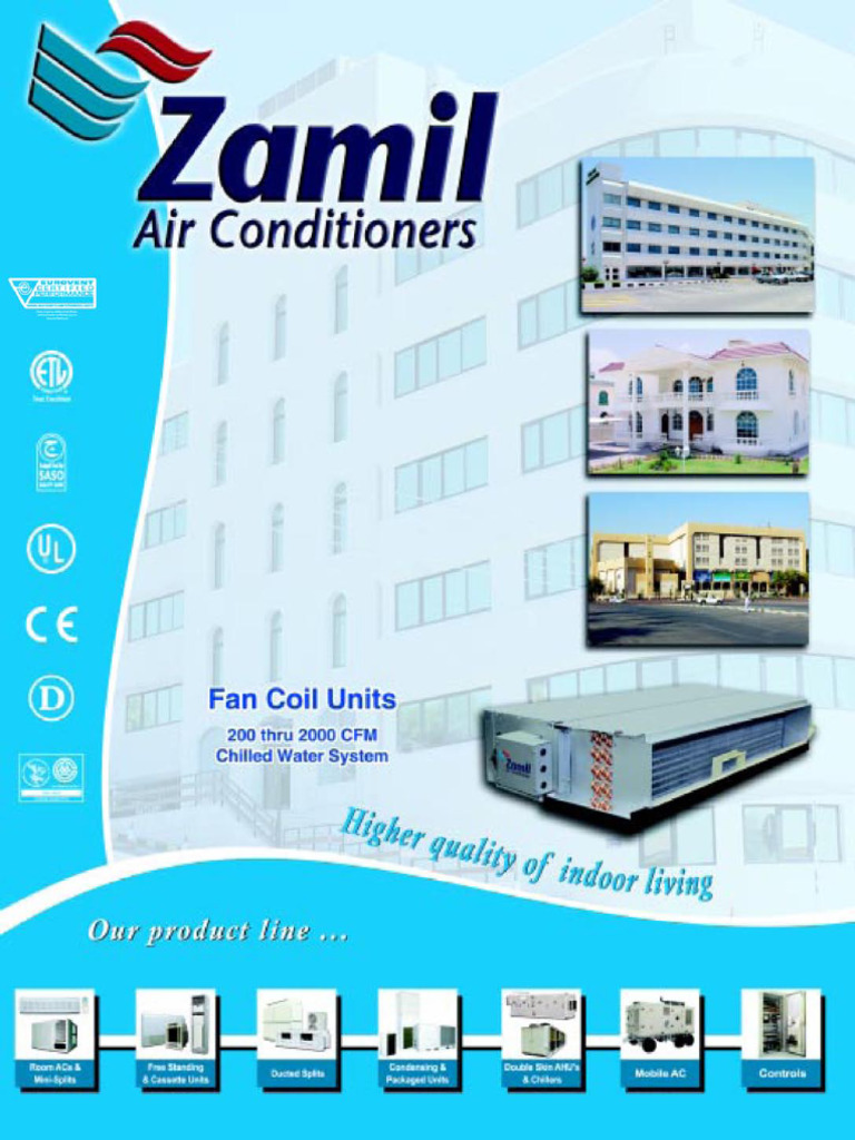 Chilled Water Fan Coil Units Zamil Air Conditioners PDF Air