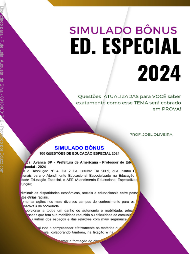 Simulado de Educação Especial 2024 | PDF | Educação Especial | Pedagogia