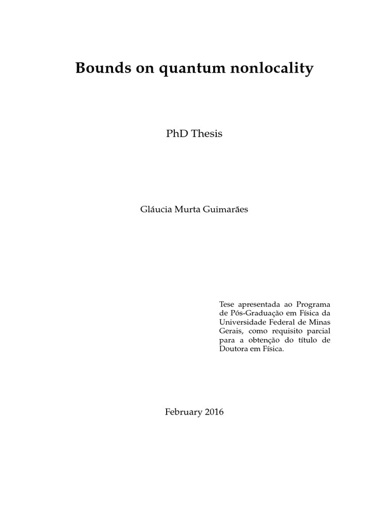 Bounds On Quantum Nonlocality | PDF