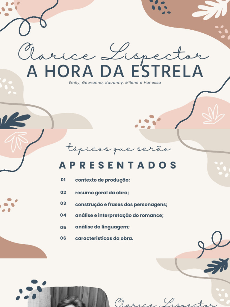 Resumo: A Hora Da Estrela - Clarice Lispector | PDF