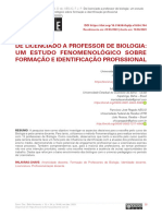 De Licenciado A Professor de Biologia Um Estudo Fe