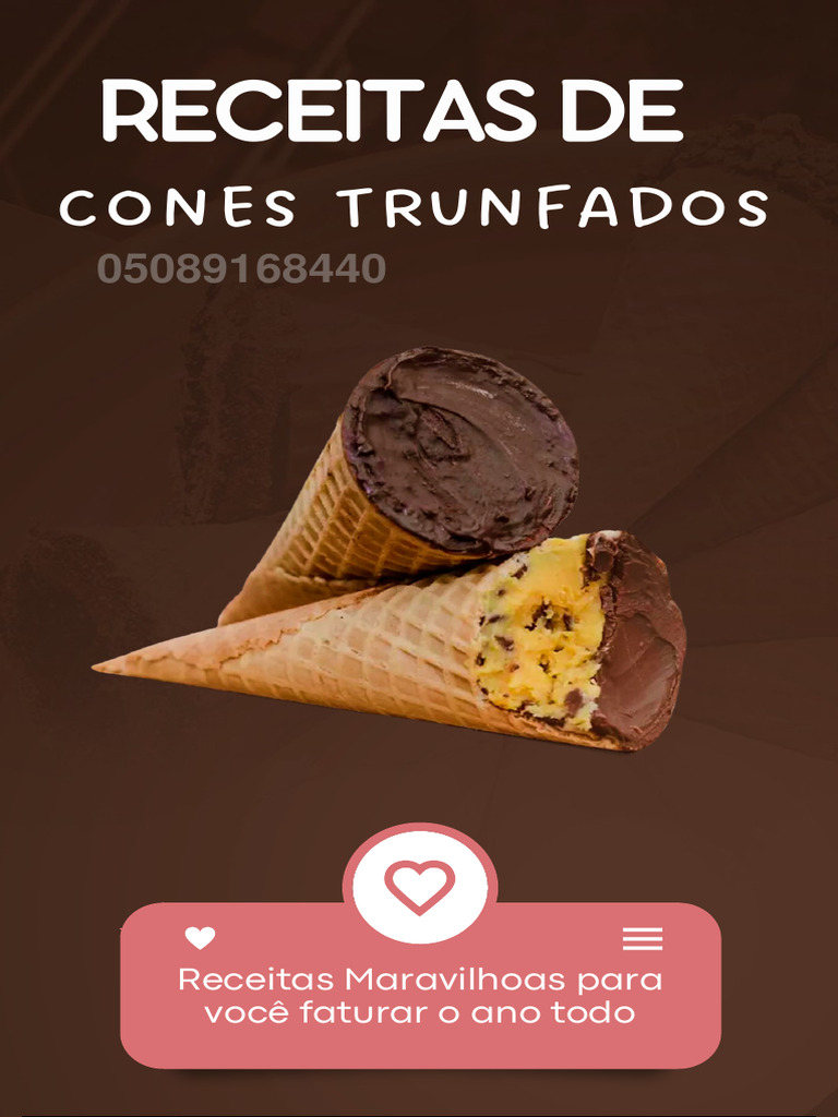 Receitas de Cones Trufados Deliciosos | PDF | Chocolate | Amendoim