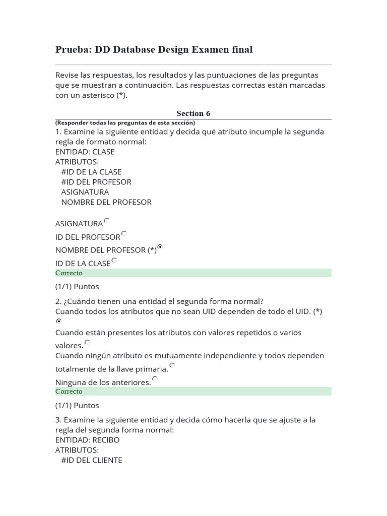 Prueba dd database design examen final pdf bases de datos gesti n