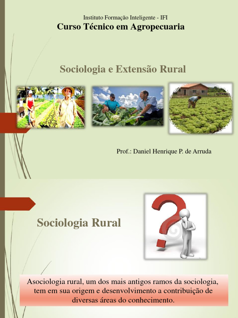 Sociologia e Extensão Rural no Brasil | PDF