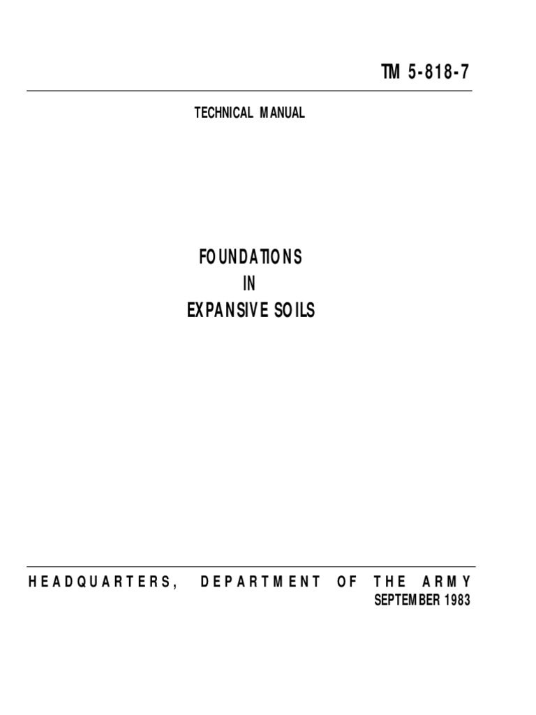 TM 5-818 7 Foundations in Expansive Soils | PDF