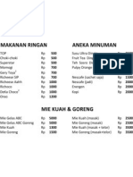 Daftar Harga Jualan