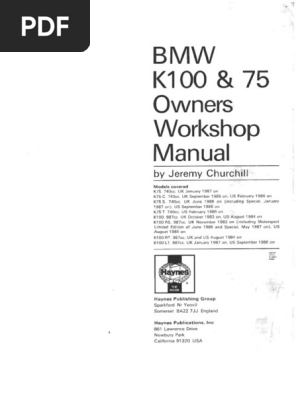 BMW K75 K100 サービスマニュアル BMW K75 K100-8V Repair manual PDF DOWNLOAD – KpartsHolland