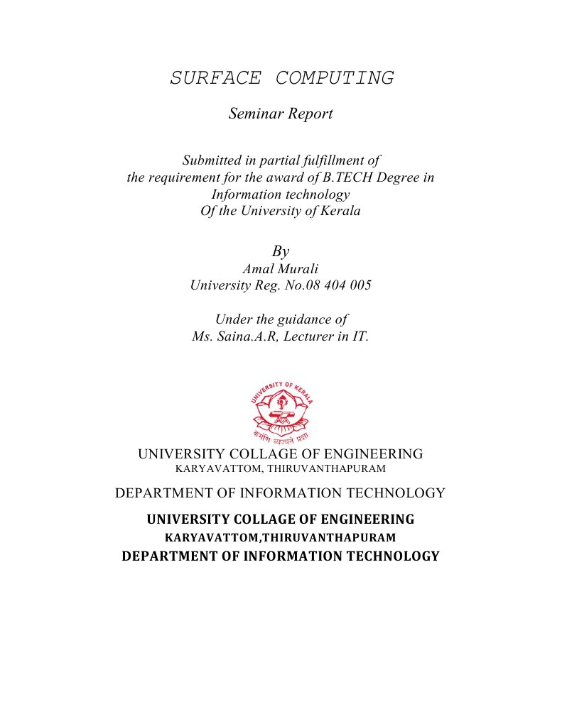 Surface Computing | PDF | Career & Growth | Technology & Engineering