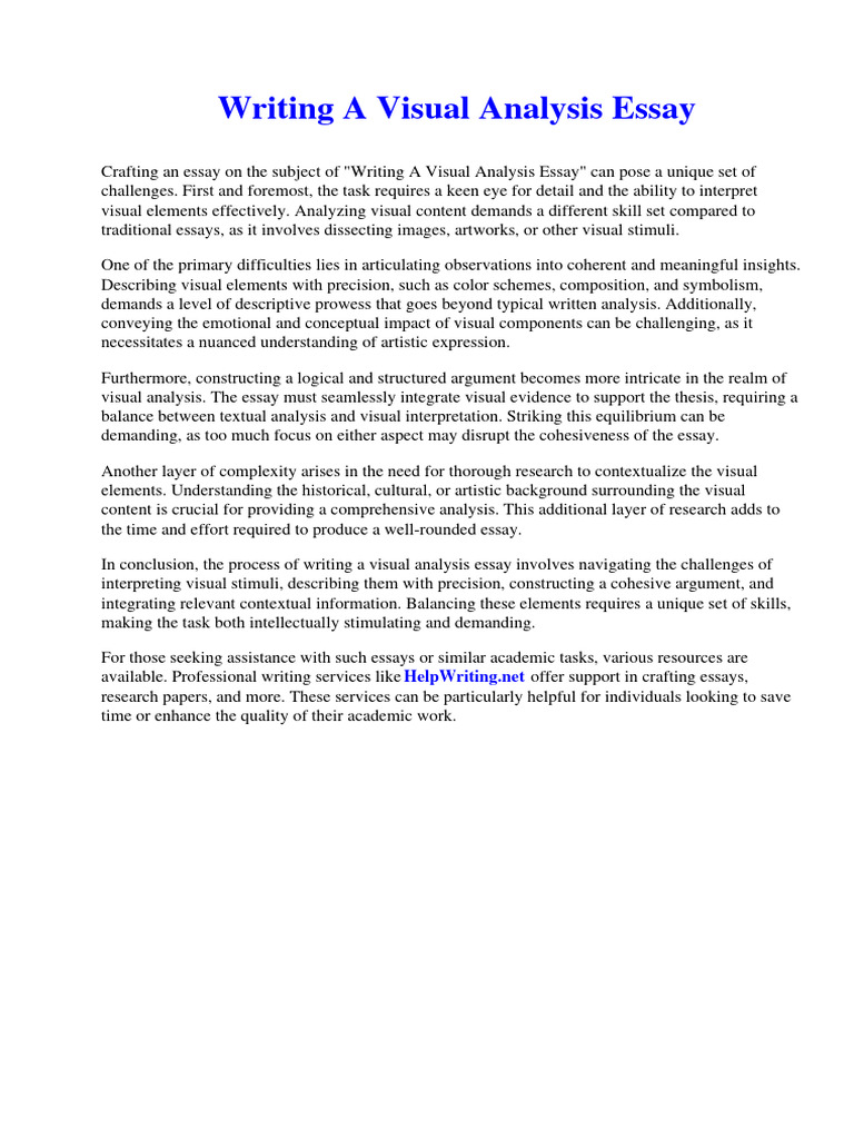 What Is A Visual Analysis Essay