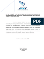 Ata de Intenção Com Contratação de Unidades Habitacionais Do Programa Minha Casa, Minha Vida - Rural