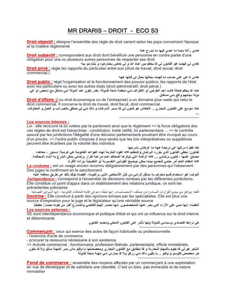 Droit du travail et sources juridiques | PDF | Business | Travail