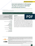 Propensity For Internationalization in Emerging Economies Is The Key To Success in Strategic Orientation and Instituional Factors