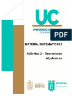 Actividad 2 - Operaciones Algebraicas